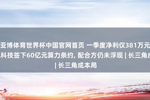 亚博体育世界杯中国官网首页 一季度净利仅381万元, 盛视科技签下60亿元算力条约, 配合方仍未浮现 | 长三角成本局