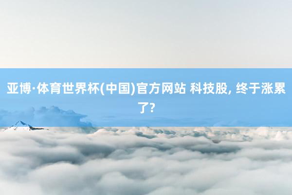 亚博·体育世界杯(中国)官方网站 科技股， 终于涨累了?