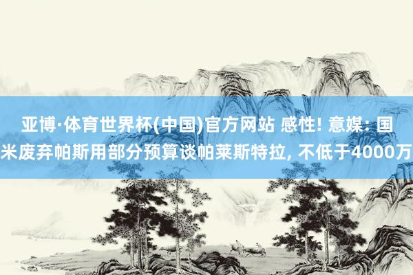 亚博·体育世界杯(中国)官方网站 感性! 意媒: 国米废弃帕斯用部分预算谈帕莱斯特拉, 不低于4000万