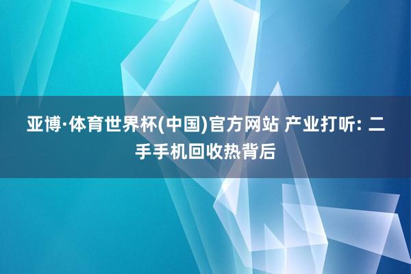 亚博·体育世界杯(中国)官方网站 产业打听: 二手手机回收热背后