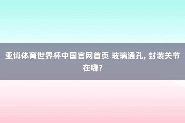 亚博体育世界杯中国官网首页 玻璃通孔, 封装关节在哪?
