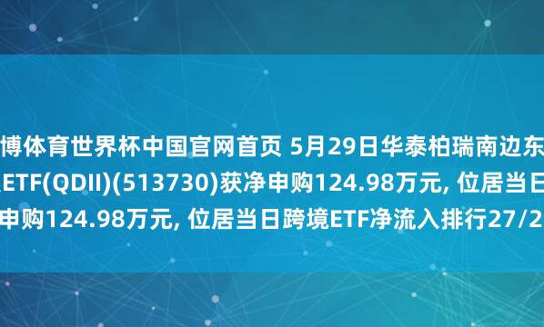 亚博体育世界杯中国官网首页 5月29日华泰柏瑞南边东英新友所泛东南亚科技ETF(QDII)(513730)获净申购124.98万元, 位居当日跨境ETF净流入排行27/238