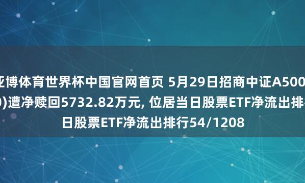 亚博体育世界杯中国官网首页 5月29日招商中证A500ETF(560610)遭净赎回5732.82万元, 位居当日股票ETF净流出排行54/1208