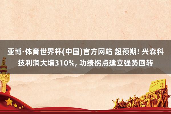 亚博·体育世界杯(中国)官方网站 超预期! 兴森科技利润大增310%, 功绩拐点建立强势回转